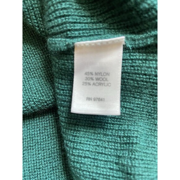 J Jill Womens Sweater Petite L Green Wool Blend Knit Tunic Lightweight a24 - Picture 6 of 9